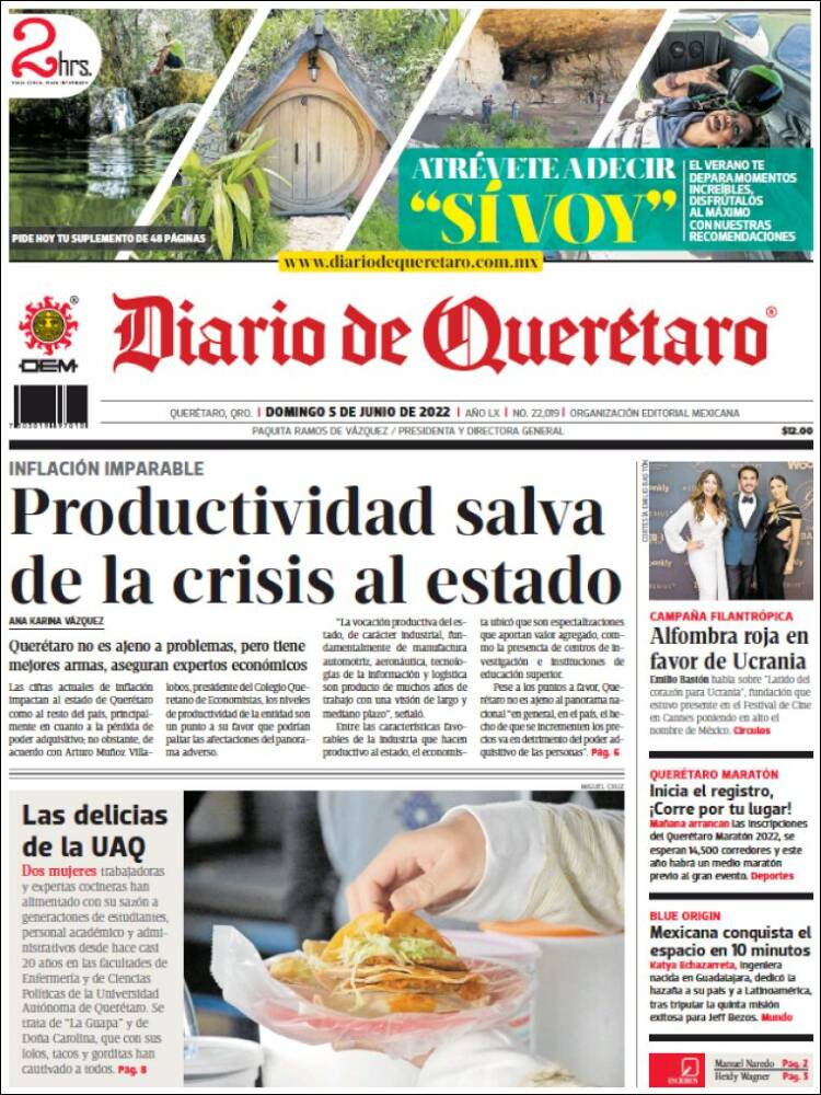 Portada de Diario de Querétaro (México)