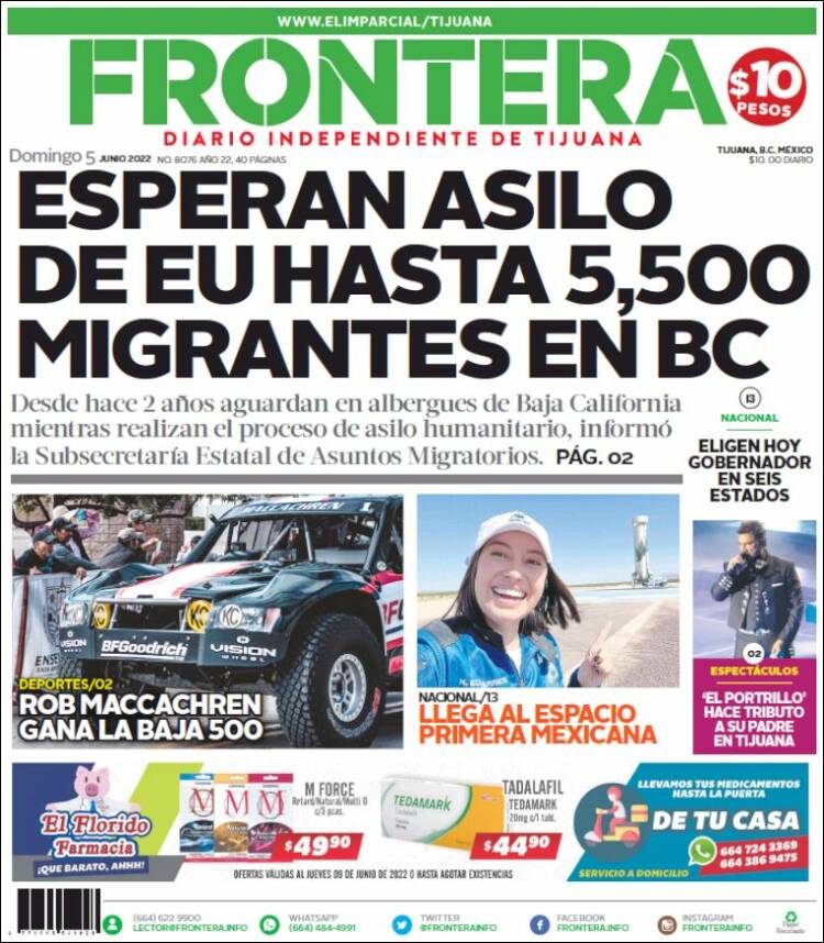 Portada de Frontera (México)