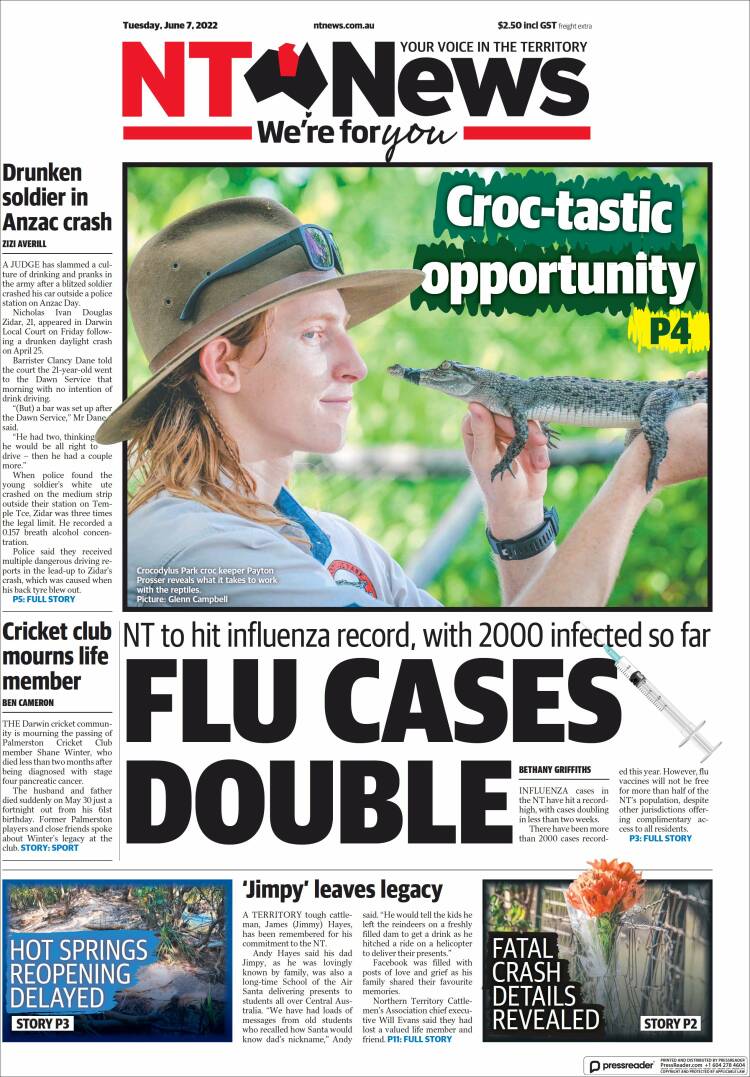 Portada de Northern Territory News (Australia)