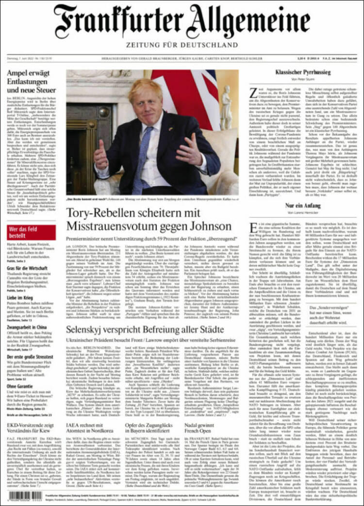Portada de Frankfurter Allgemeine (Alemania)