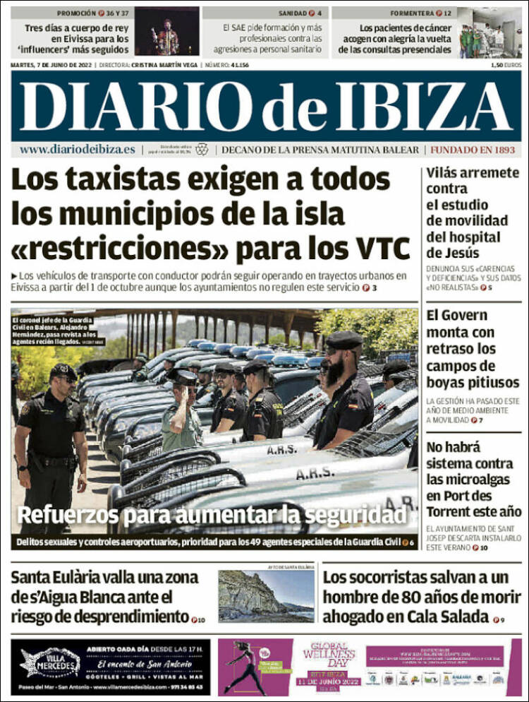 Portada de Diario de Ibiza (Espa&ntilde;a)