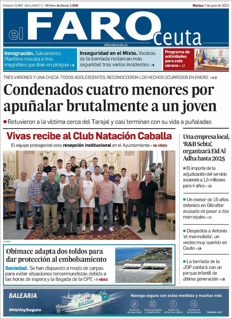 Portada de El Faro de Ceuta (Espa&ntilde;a)