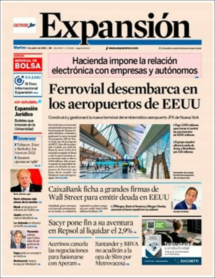 Portada de Expansión (Espa&ntilde;a)