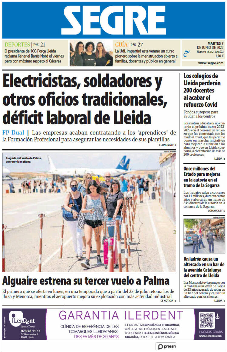 Portada de Segre  (Espa&ntilde;a)