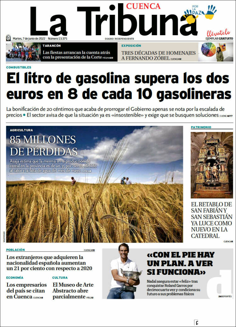 Portada de La Tribuna de Cuenca (Espa&ntilde;a)