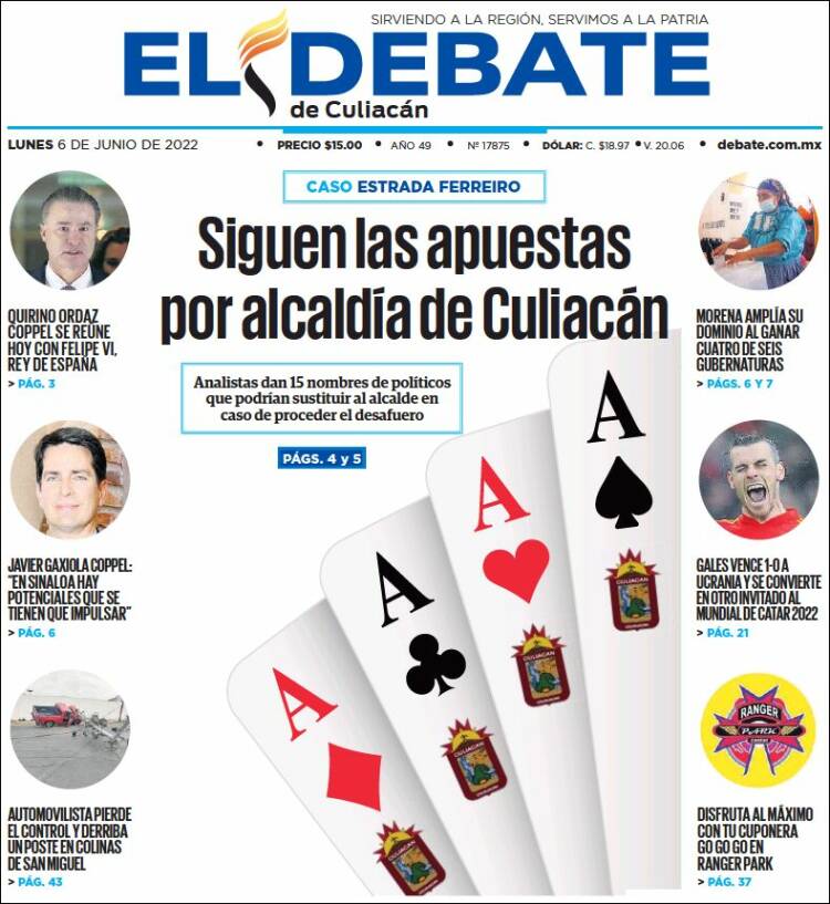 Portada de El Debate de Culiacán (M&eacute;xico)