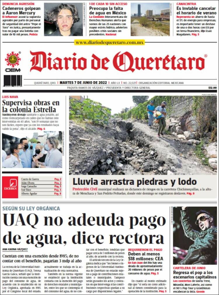 Portada de Diario de Querétaro (M&eacute;xico)