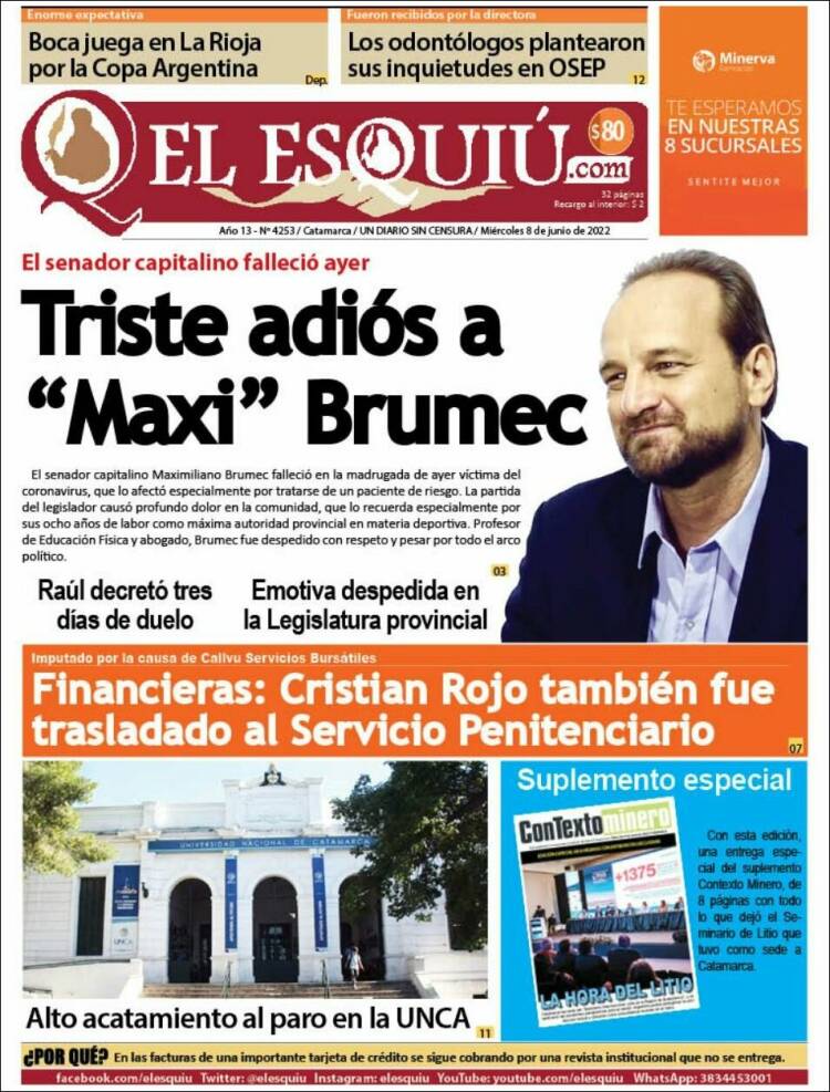 Portada de El Esquiu (Argentina)