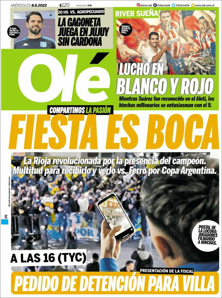 Portada de Olé (Argentina)