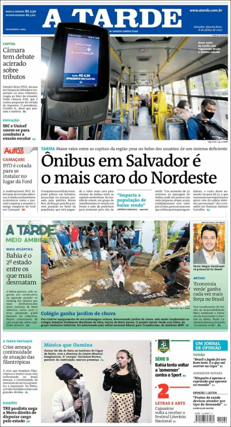 Portada de Diário A Tarde (Brasil)