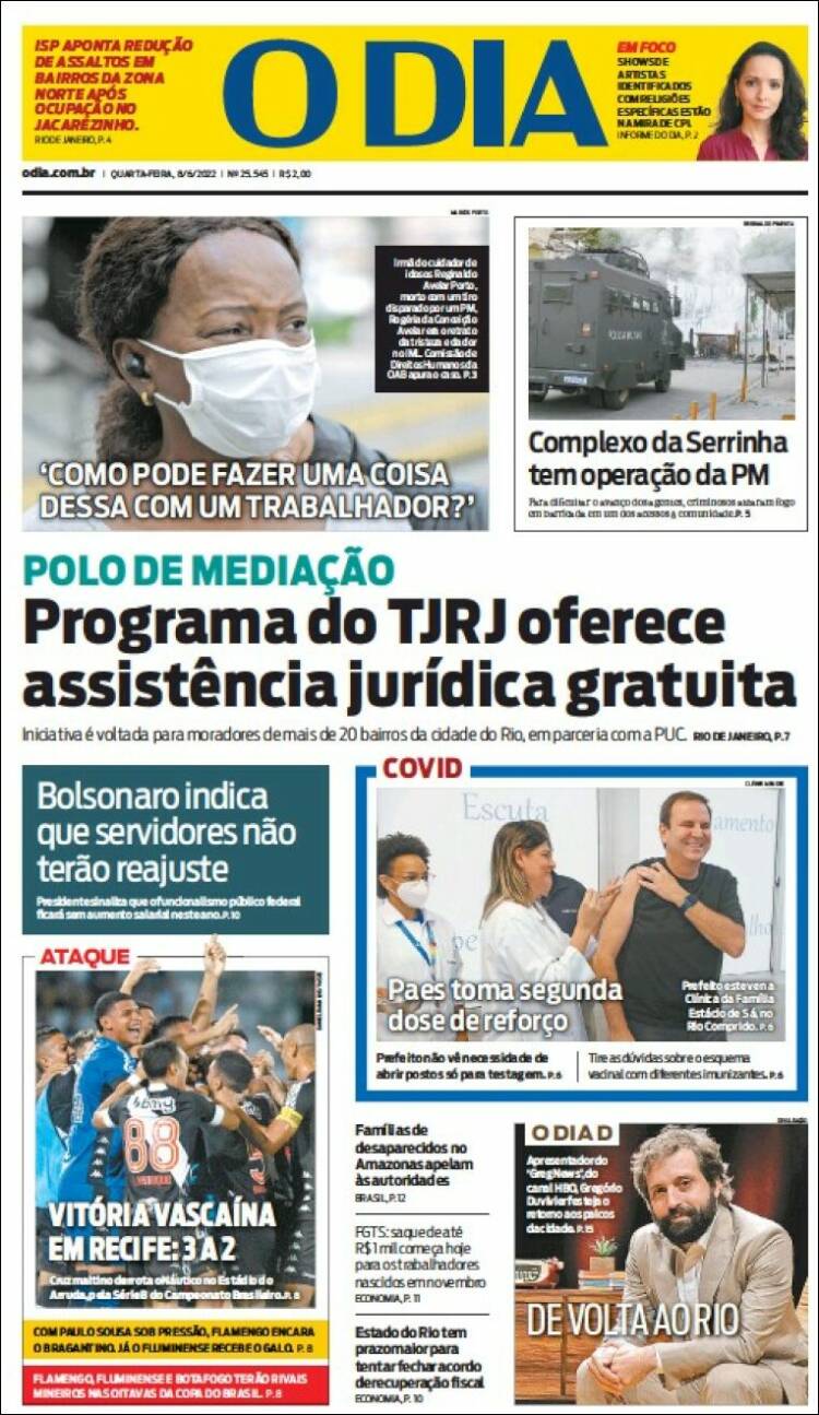 Portada de O Dia (Brasil)