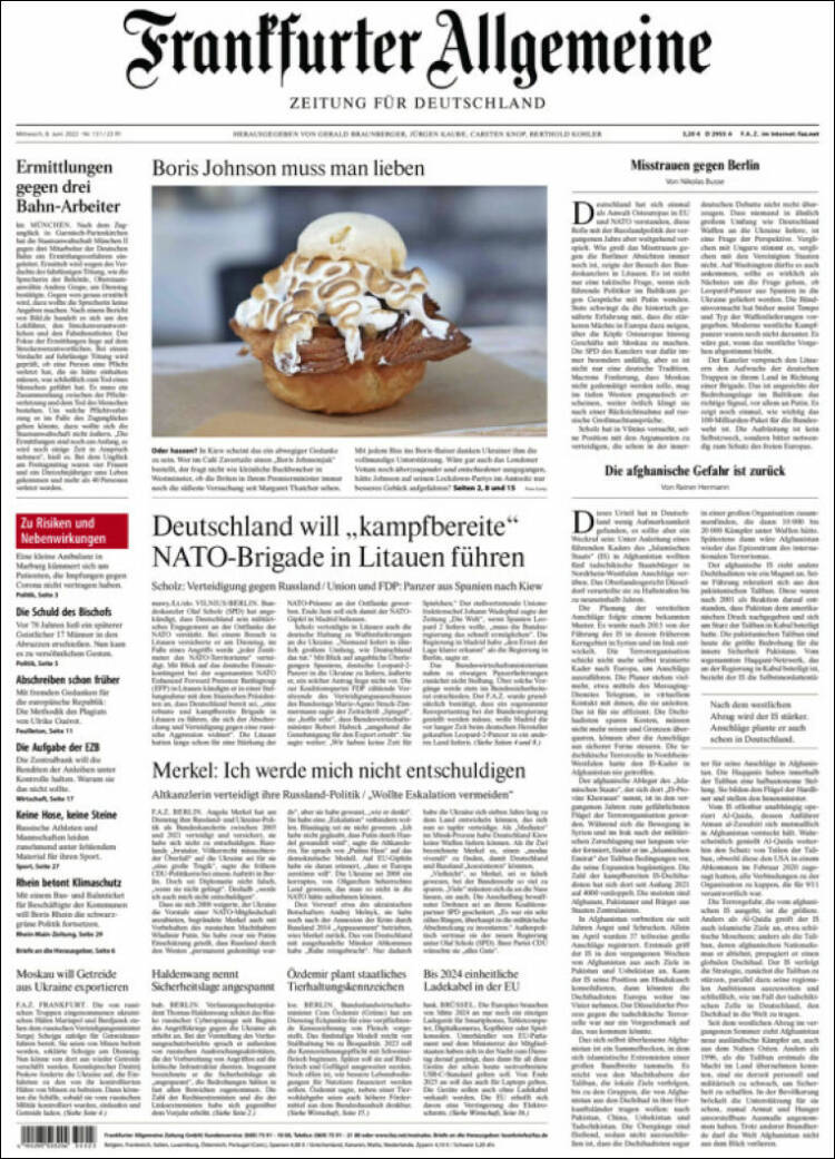 Portada de Frankfurter Allgemeine (Allemagne)