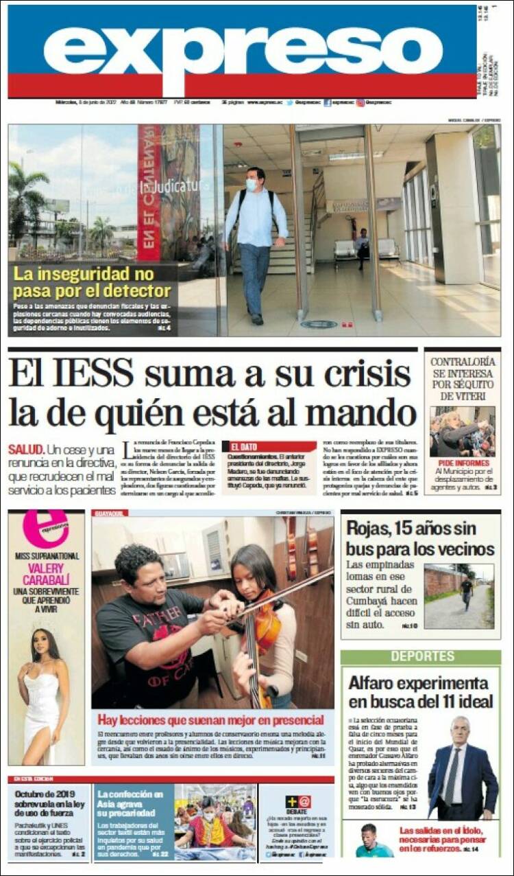 Portada de Expreso (Ecuador)