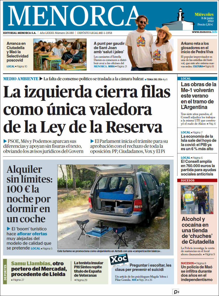 Portada de Menorca - Diario Insular (España)