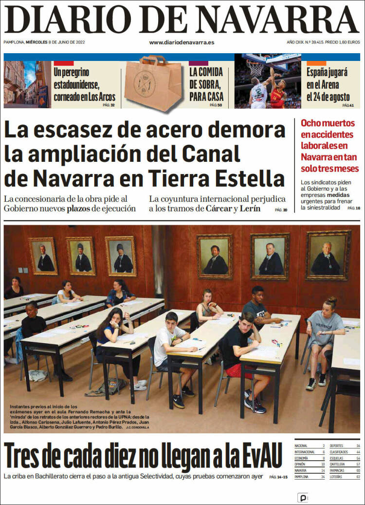 Portada de Diario de Navarra (Spain)