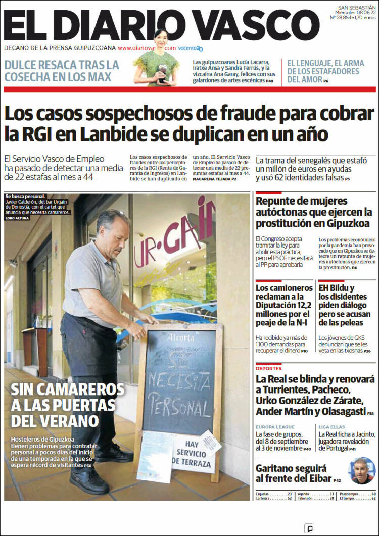 Portada de Diario Vasco (Spain)