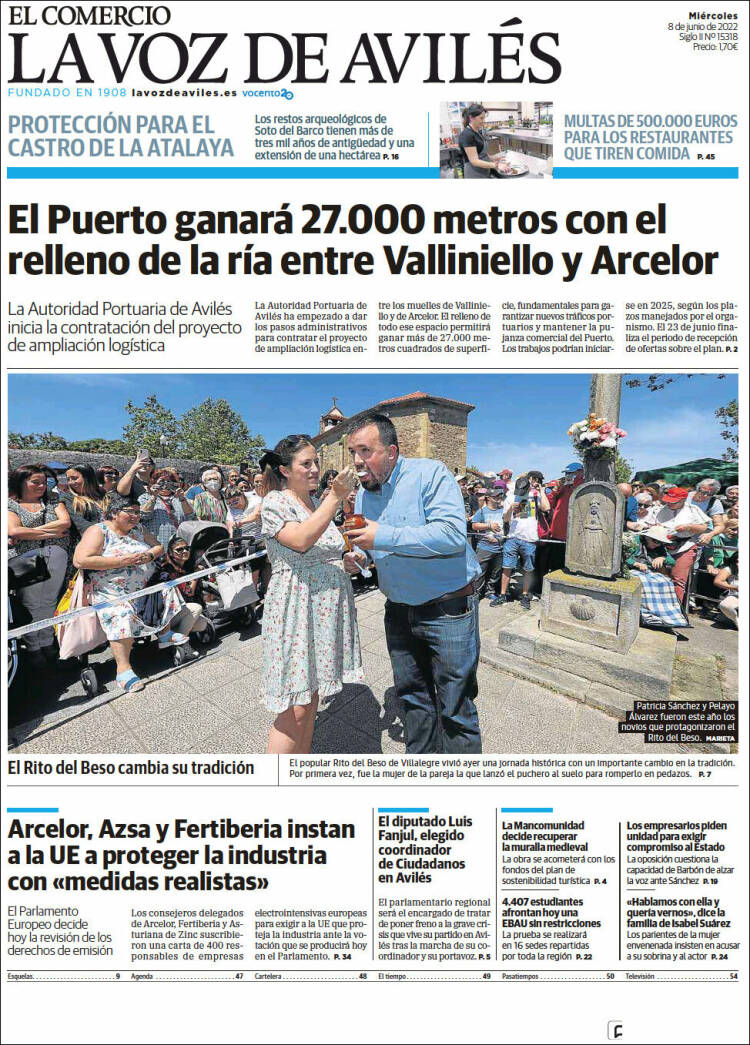 Portada de El Comercio - Avilés (Spain)