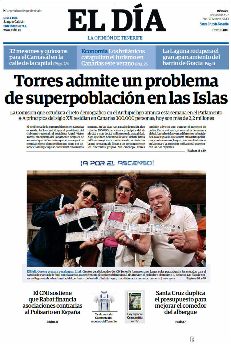 Portada de El Día (Spain)