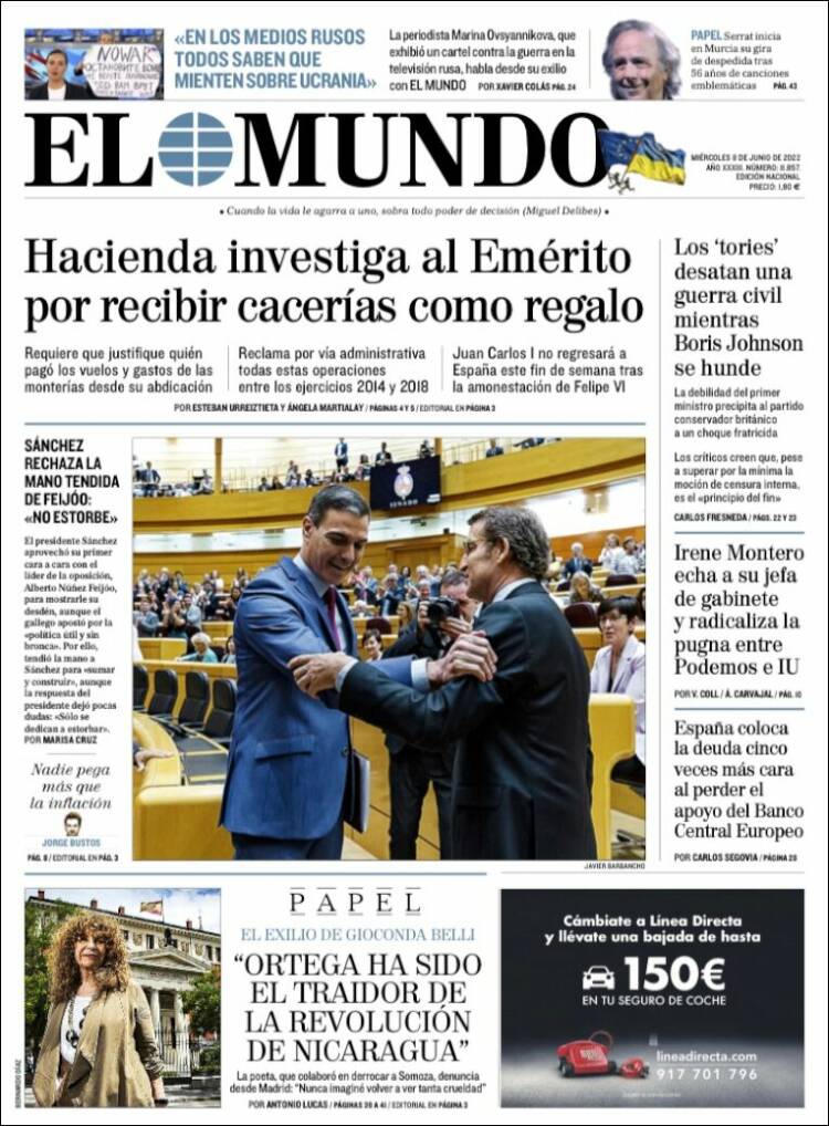 Portada de El Mundo (Spain)