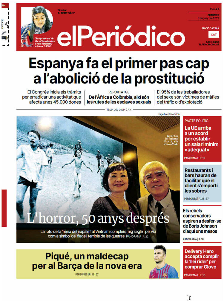 Portada de El Periódico de Catalunya (España)