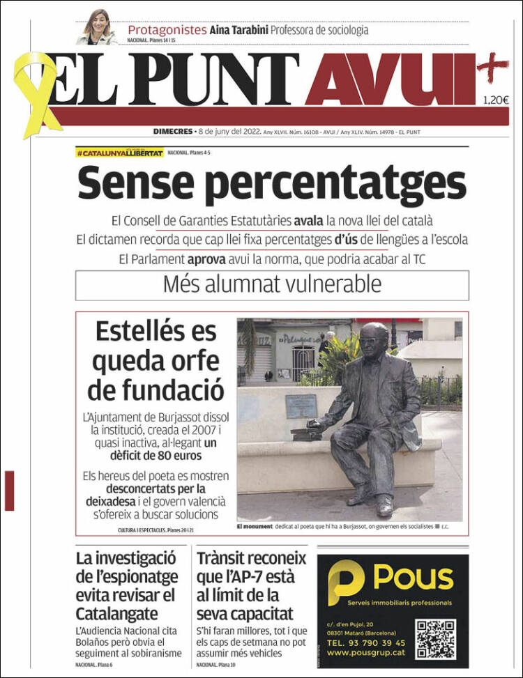 Portada de El Punt Avui (Spain)