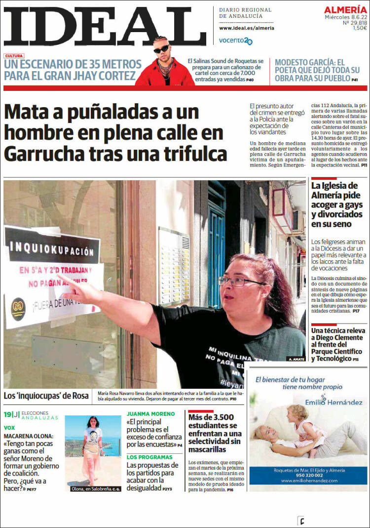 Portada de Ideal Almeria (Spain)