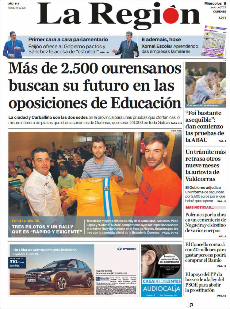 Portada de La Región de Ourense (Spain)