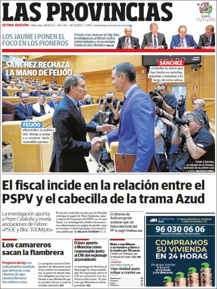 Portada de Las Provincias (Spain)