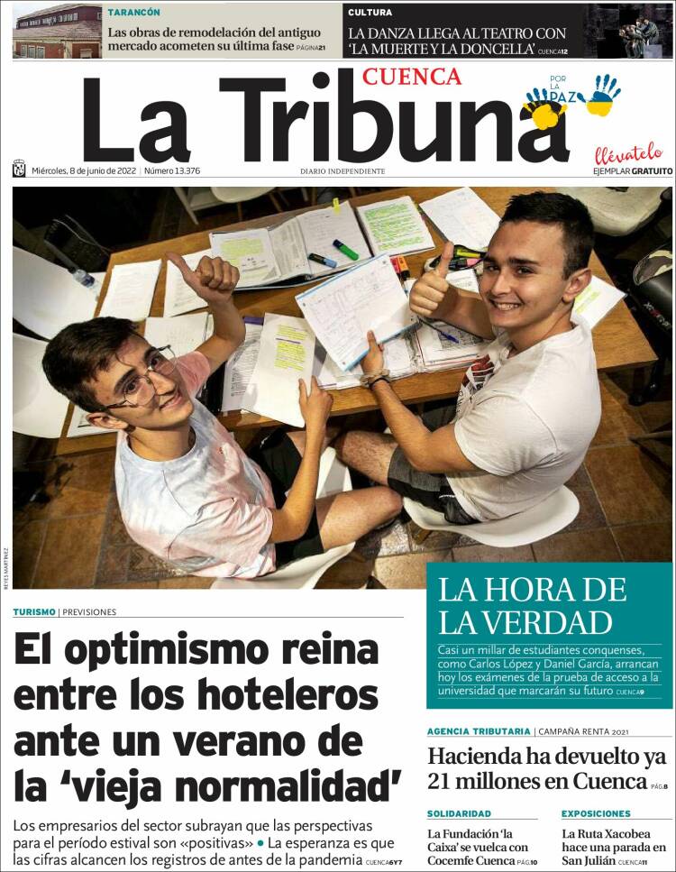 Portada de La Tribuna de Cuenca (Spain)
