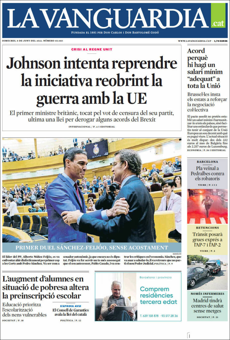 Portada de La Vanguardia (Spain)