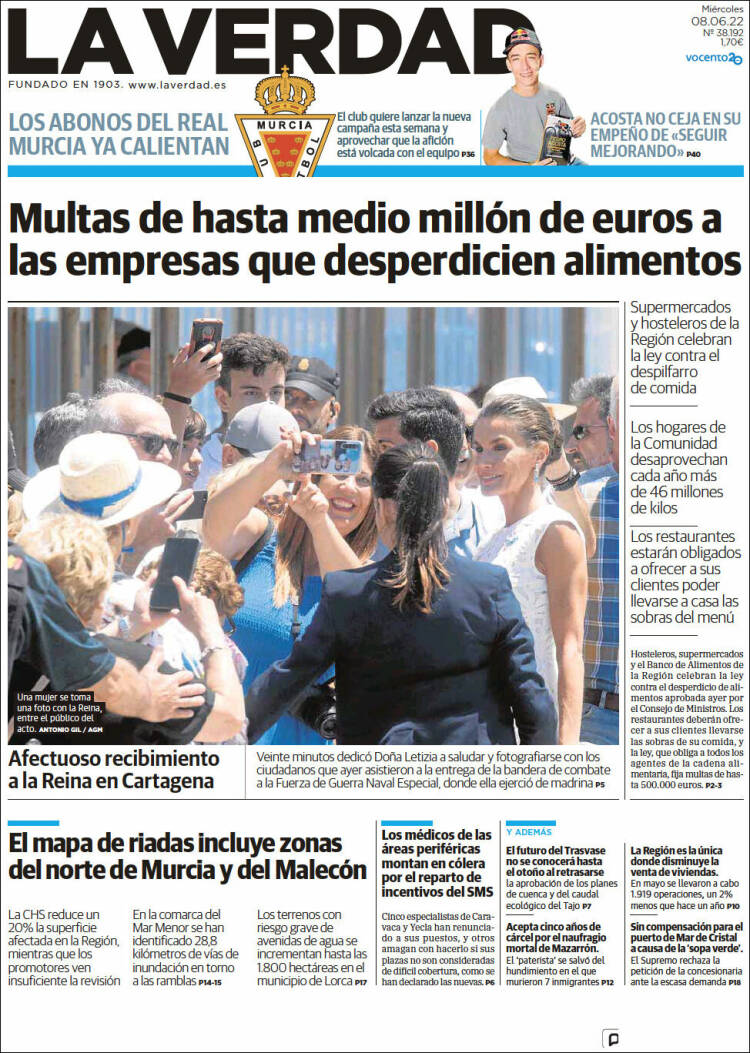 Portada de La Verdad de Murcia (Spain)