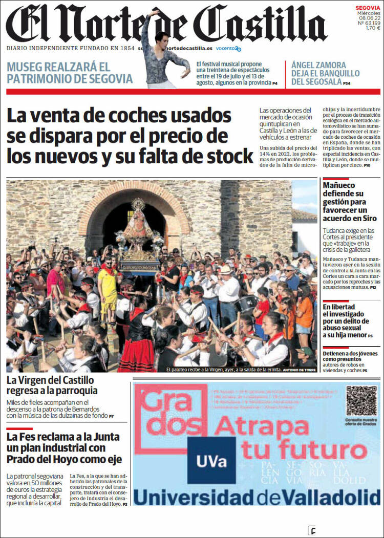 Portada de Norte de Castilla - Segovia (Spain)