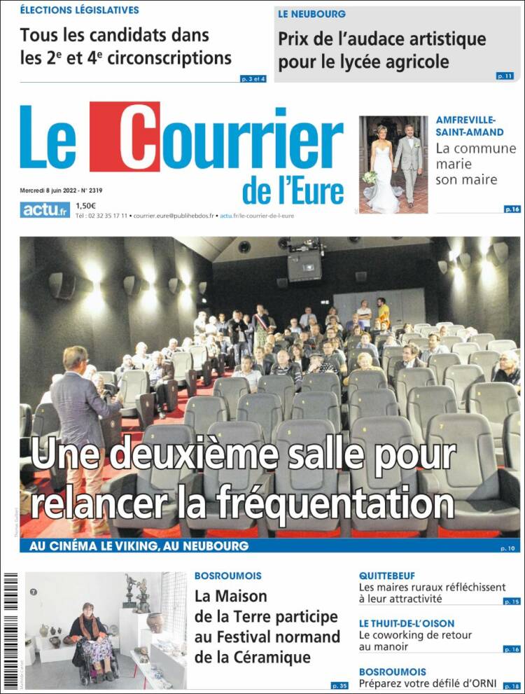 Portada de Le Courrier de l'Ouest (Francia)
