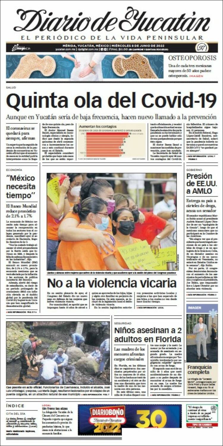 Portada de Diario de Yucatán (M&eacute;xico)