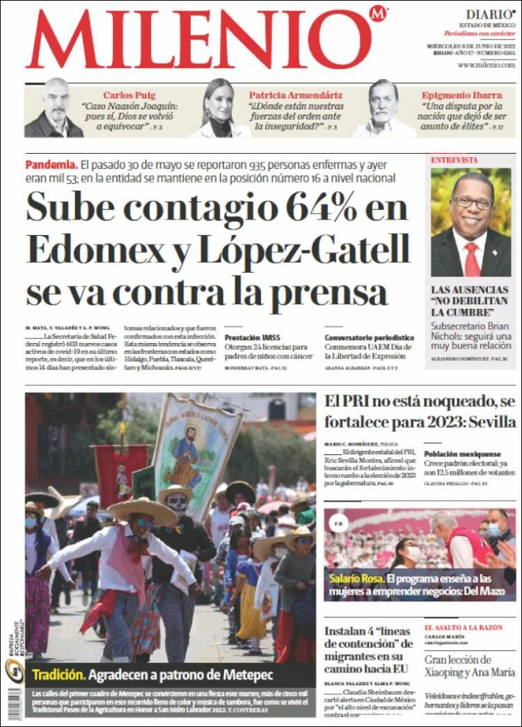 Portada de Milenio - Estado de México (M&eacute;xico)