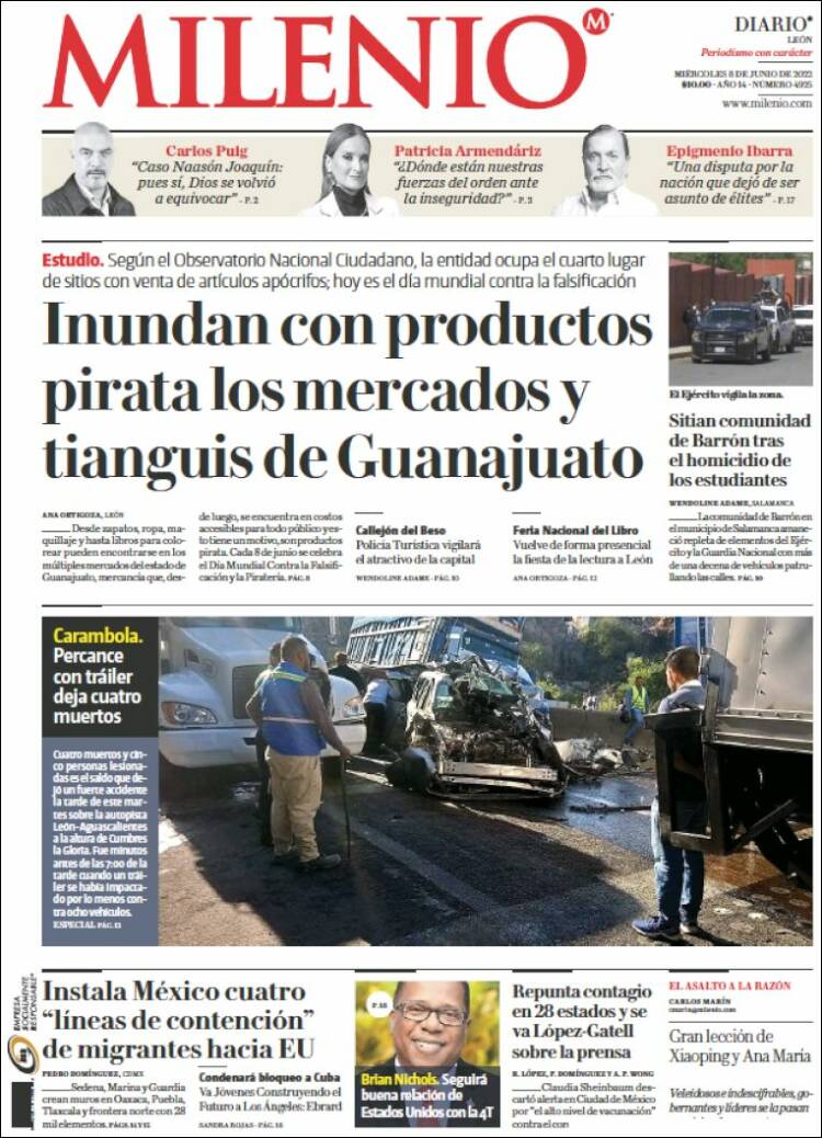 Portada de Milenio de León (M&eacute;xico)