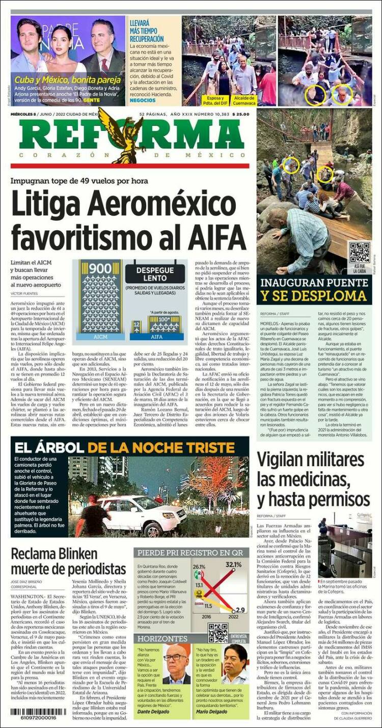 Portada de Reforma (M&eacute;xico)