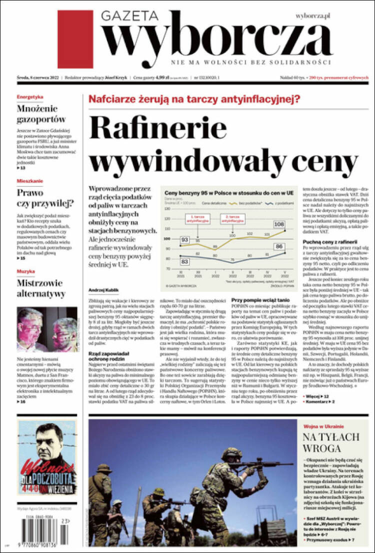 Portada de Gazeta Wyborcza (Polonia)