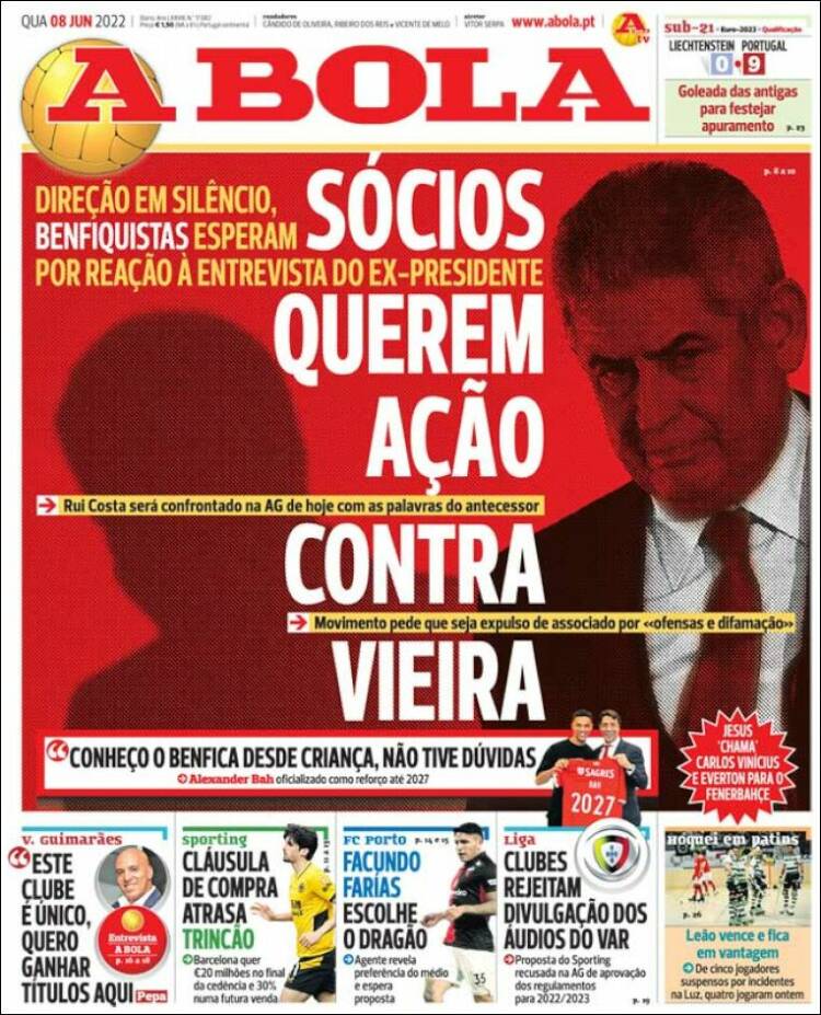 Portada de A Bola (Portugal)