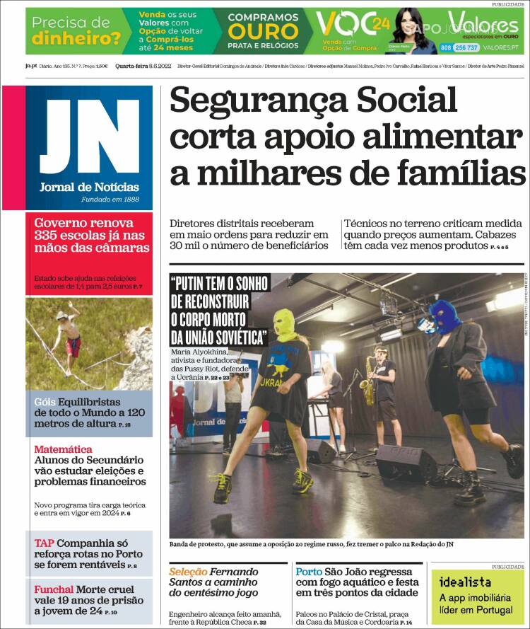Portada de Jornal de Notícias (Portugal)