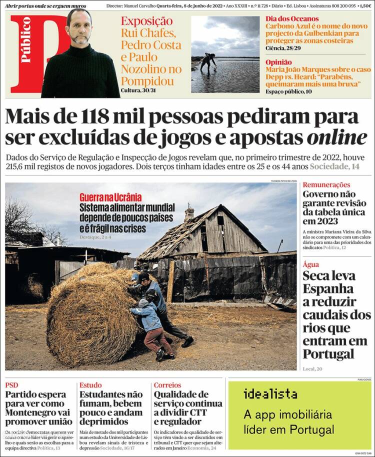 Portada de Público (Portugal)