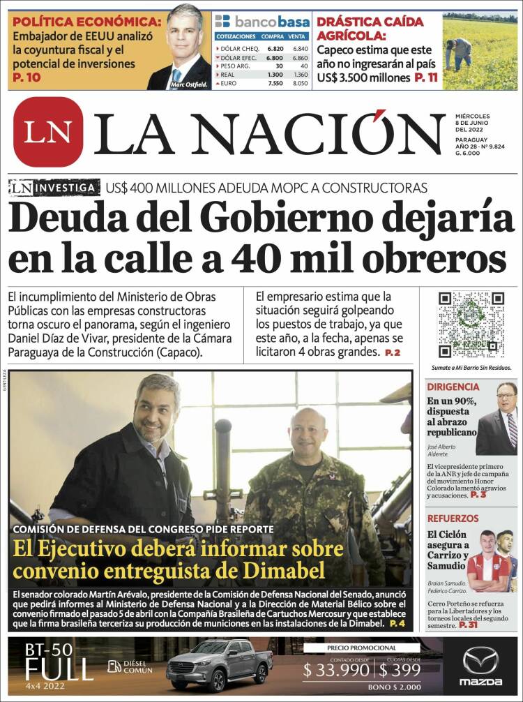 Portada de La Nación (Paraguay)