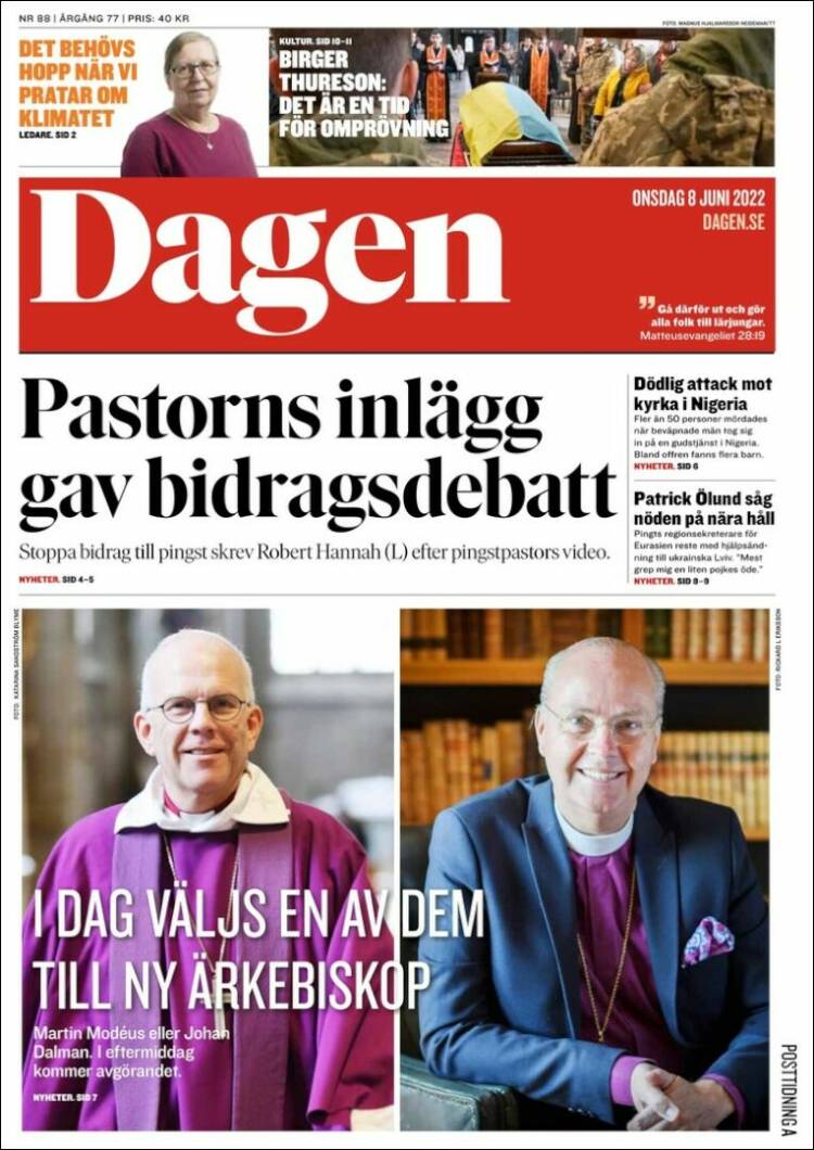 Portada de Dagen (Suecia)
