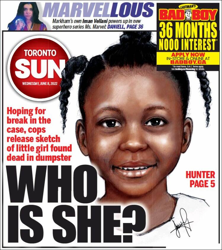 Portada de The Toronto Sun (Canada)