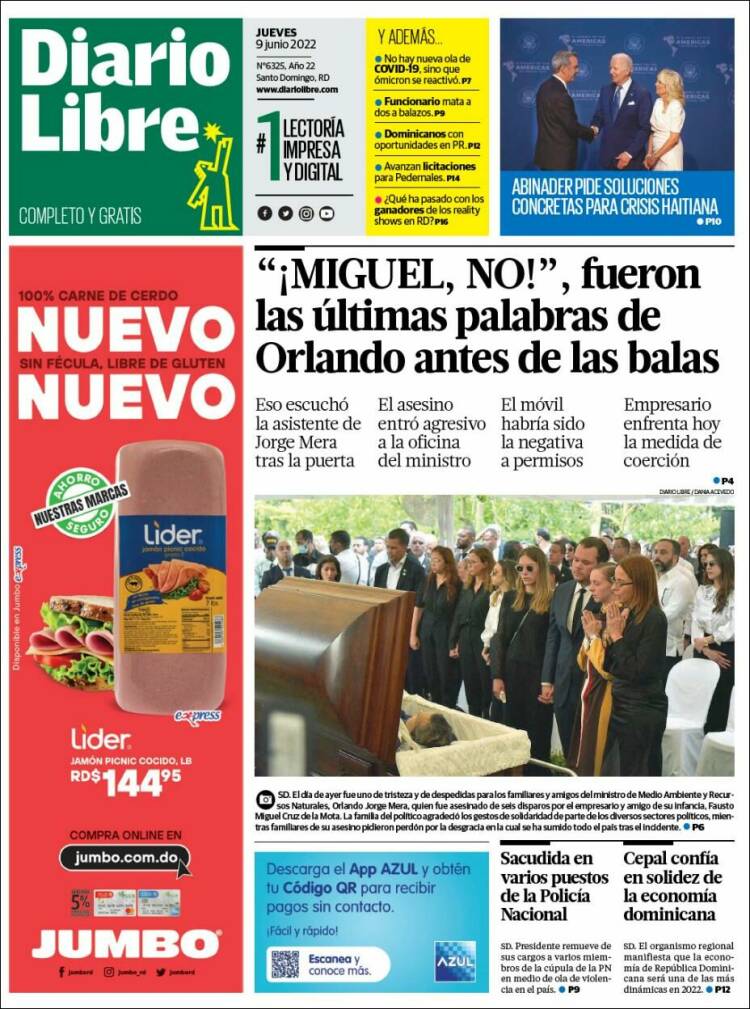 Portada de Diario Libre (R. Dominicaine)