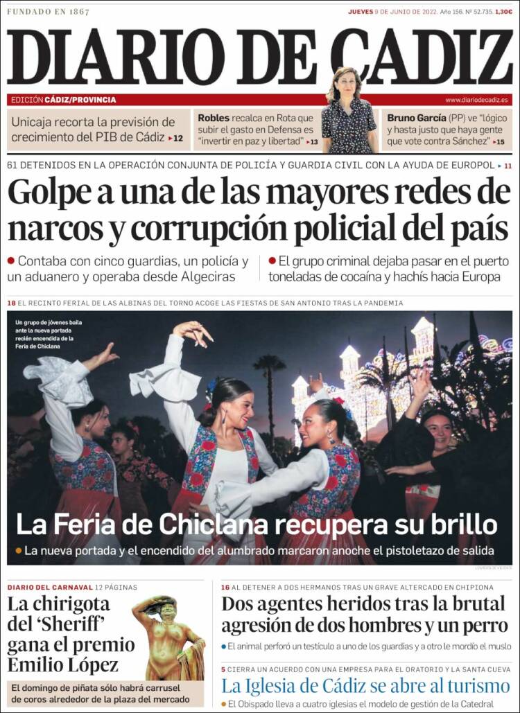 Portada de Diario de Cádiz (Espagne)