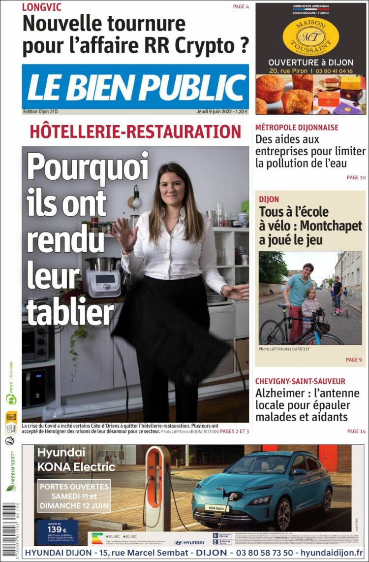 Portada de Le Bien Public (France)