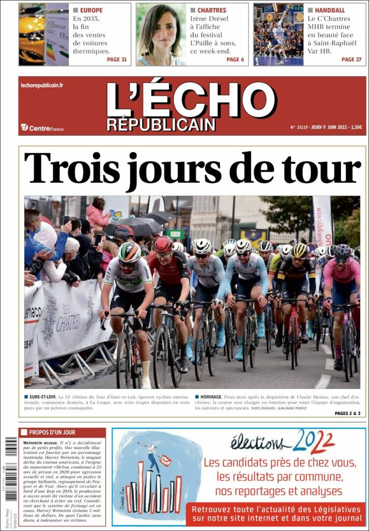 Portada de L'Echo Républicain (France)