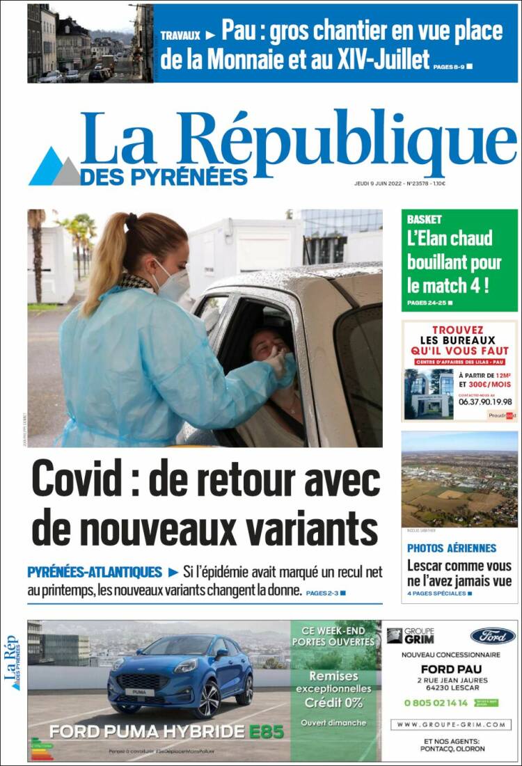 Portada de La République des Pyrénées (France)