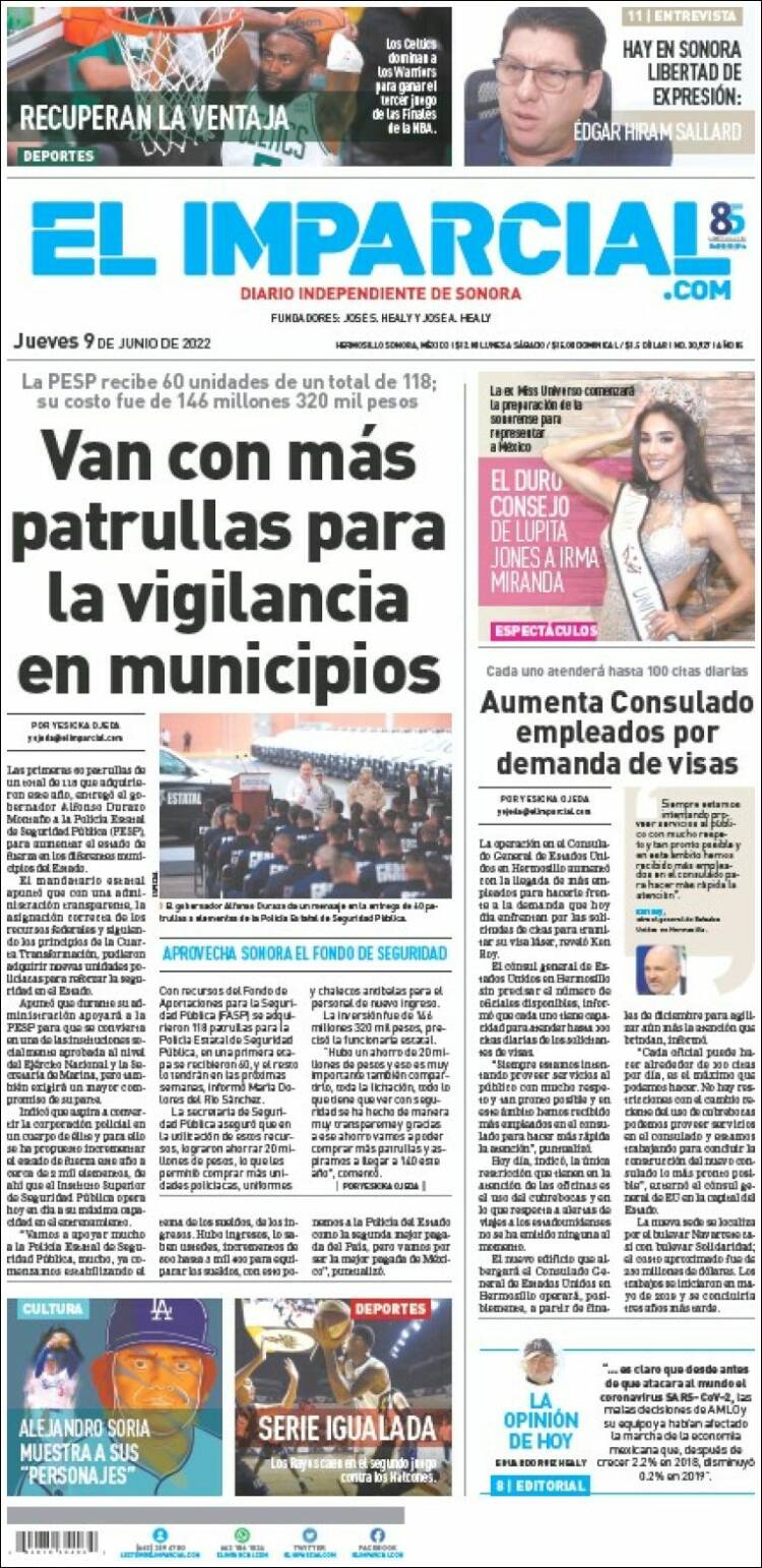 Portada de El Imparcial (Mexique)